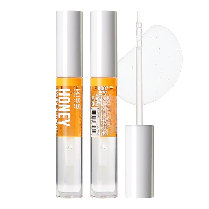 3 PACK Lip Oil Gloss, Hydrating Non-Sticky Lip Oil, 100% Natural Oil Clear Lip Gloss, Lightweight Lip Moisturizer (Gold & Honey & Coconut)