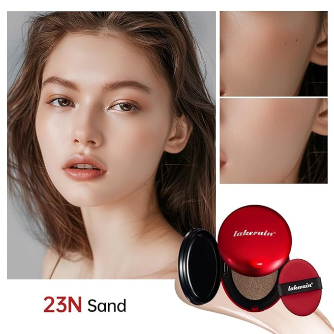 Flawless Glass Skin with Cushion Foundation - Long-lasting, (Sand, ) 18g