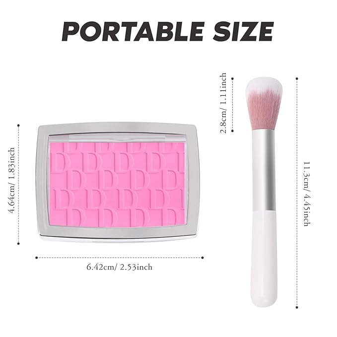 Pink Blush Powder Blush for Cheeks with Brush, Matte Blush Palette Blush Powder Face Blusher, Natural Blendable Formula Silky Lightweight Makeup Blush Rubores de Maquillaje, 001#