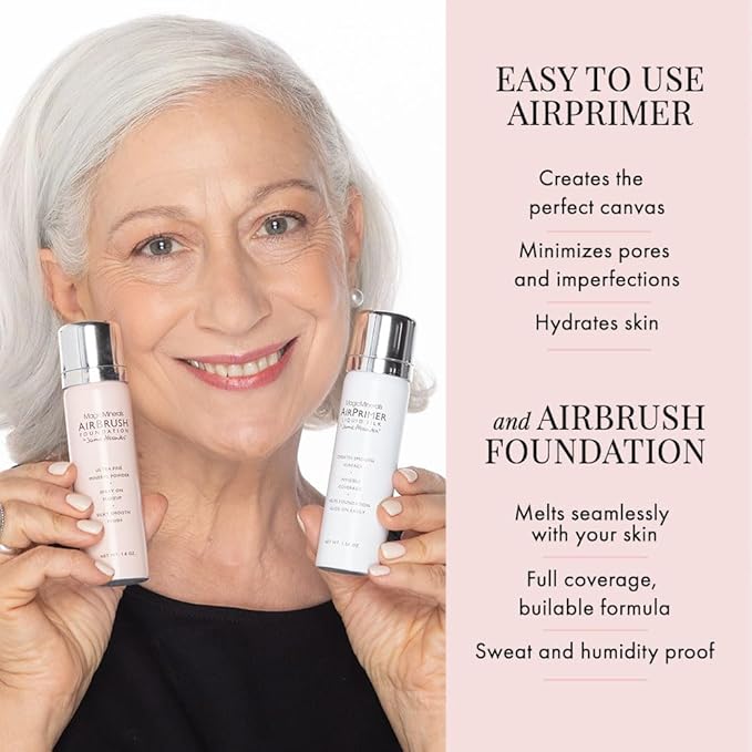 MagicMinerals AirBrush Foundation Set by Jerome Alexander – (Warm Medium)