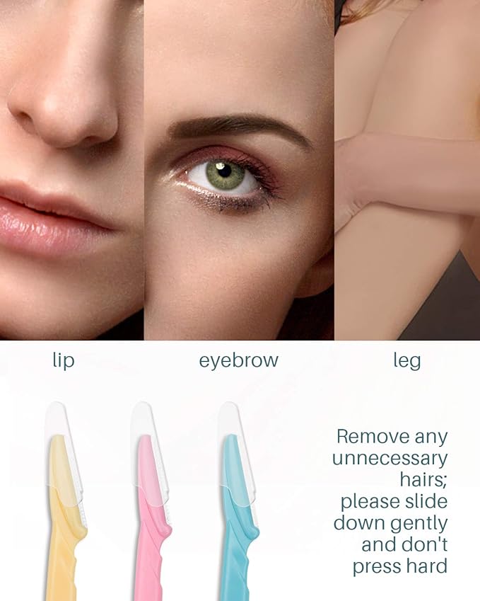 MoHern Dermaplane Razor, 60 Pcs Face Razors for Women and Men, Multipurpose Eyebrow Razor, Dermaplaning Tool for Face Multi-Color