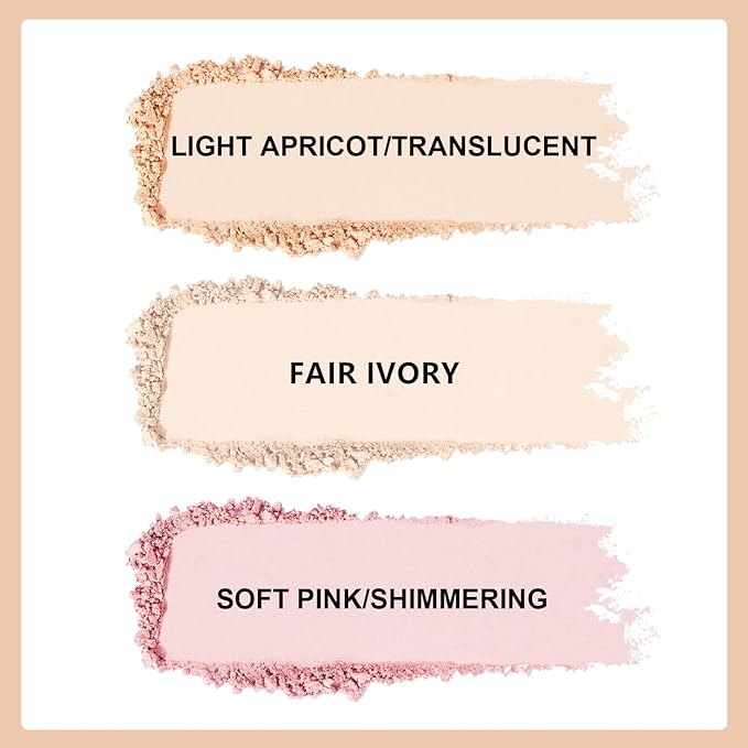 Setting Powder Lightweight Loose Powder Finishing Powder Long-Lasting Apricot/Translucent)-2 Boxes