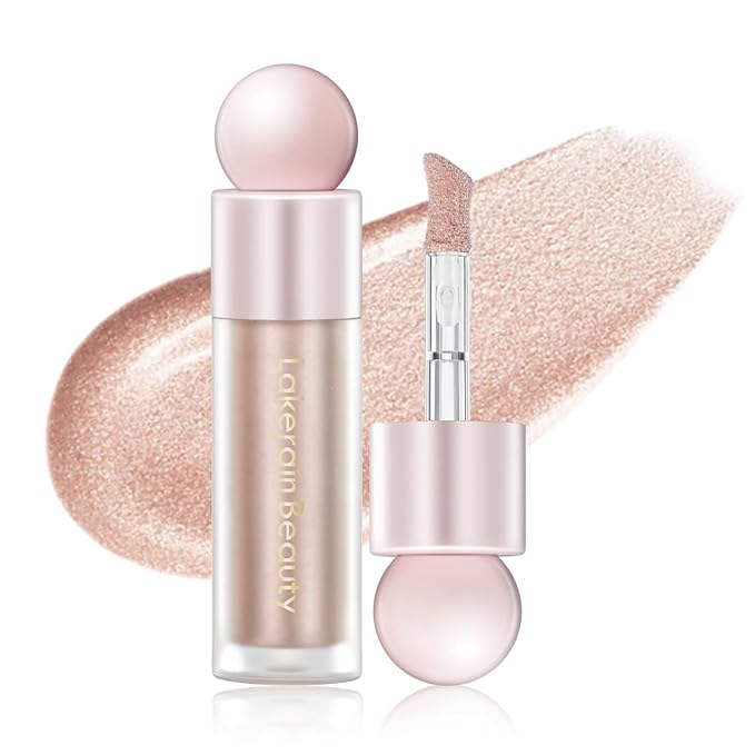 Liquid Highlighter Makeup, Natural Silky Shimmer Finish Liquid Gold Shimmer)