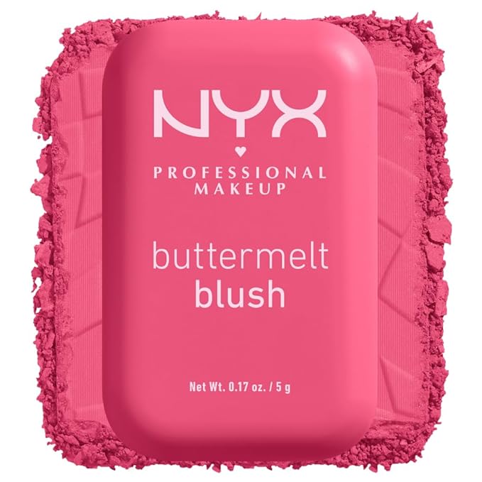 NYX PROFESSIONAL MAKEUP Buttermelt Powder Blush, Fade and Transfer-Resistant Blush, Up to 12HR Make Up Wear, Vegan Formula - Getting Butta