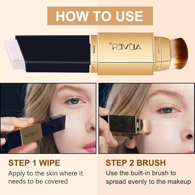 2 IN 1 Design Foundation & Brush, Face Cover Concealer