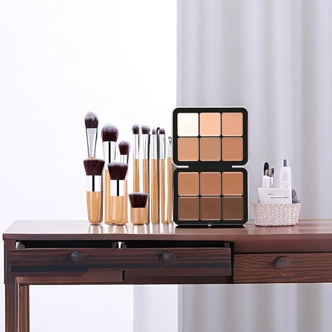 Makeup Cream Contour Palette with Makeup Brush, 12 to Dark