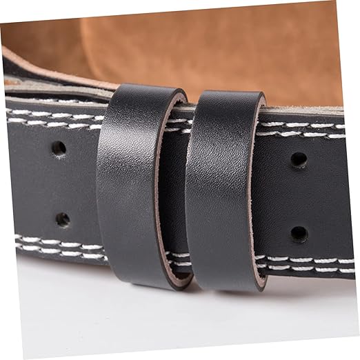 GLEAVI Men's Leather Belts Exercise Belt Powerlifting Belts