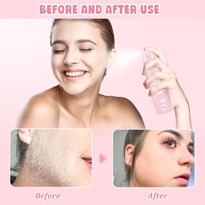Hair Identifier Spray for Face Shaving, Moisturizing and Skin Care Dermaplaner Spray,Skin Body Hair Identifier Comfortable Face Shaving Powder (Pink 2pack 01)