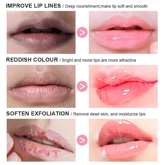 6 Pcs Roll-on Lip Gloss Set, Clear Lip Gloss Crystal Jelly Liquid Lipstick, Plumping Lip Oil Moisturizing Hydrating Non-Sticky, Nice Gift for Women Girl