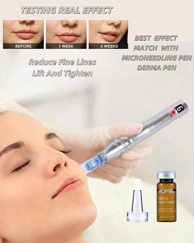 Anti Aging Serum with Hyaluronic Acid for Microneedling Serum BB Glow Starter Kit Serum Ampoules for Face 0.35 oz 4 Vials