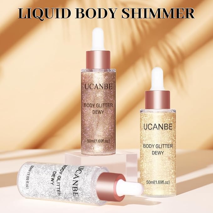 UCANBE Hydrating Body Glitter Dewy Highlighter Makeup Luminizer - 03)