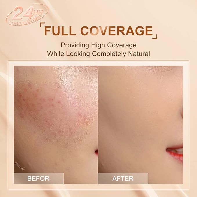 Ultra Matte Liquid Foundation Makeup, Full Coverage Shine 0.7Oz