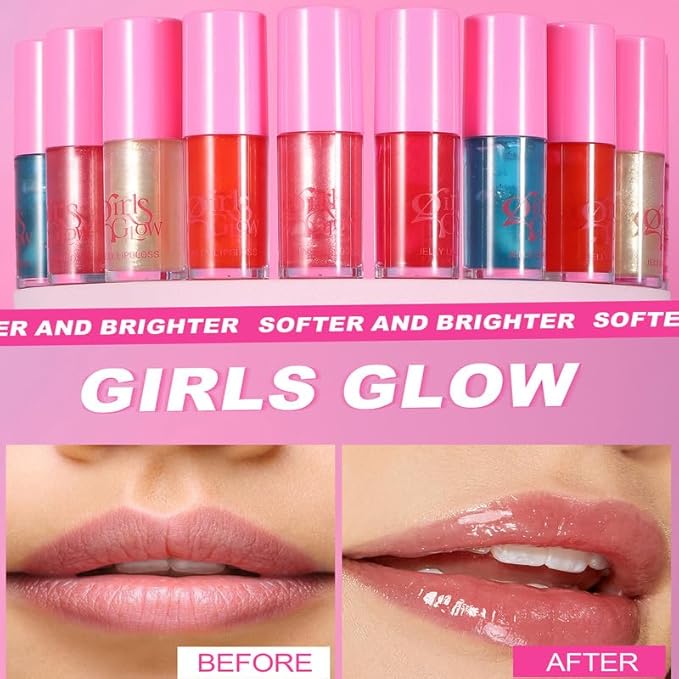 Jelly Lipstick Hydrating Lip Glow Oil, Plumps Moisturizing Hydrating