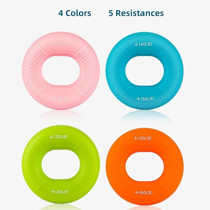 Grip Strength Trainer (20-60lbs) 5 5 Resistance Levels(4 PCS)