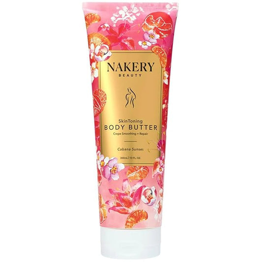 Nakery Skin Toning Body Butter for Women - Firming Body Lotion for Women - Peptide Infused Body Lotion for Crepey & Sagging Skin - Skin Firming Lotion for Neck, Arms & Legs - Cabana Sunset