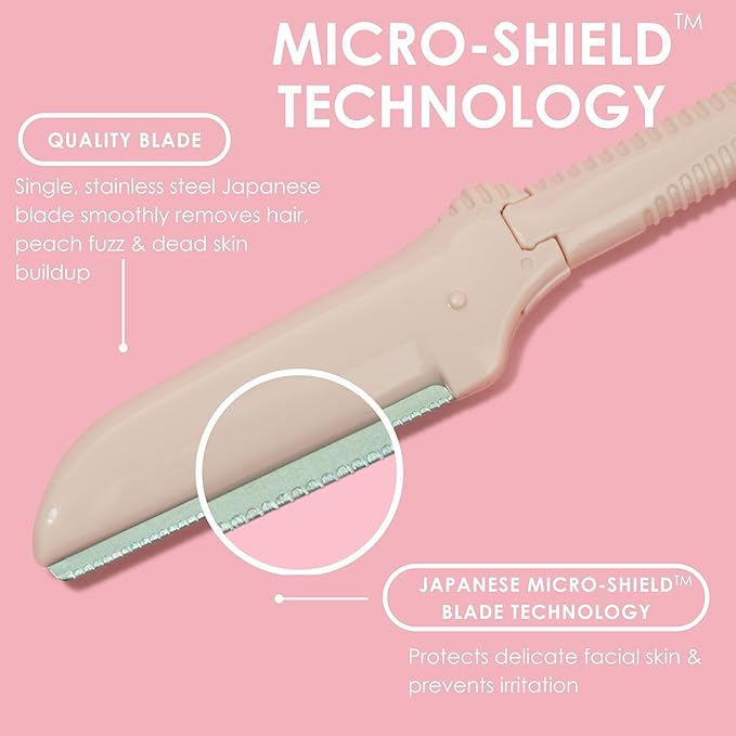 JAPONESQUE Precision Dermaplaner Facial Razors – 2pk 6 Piece Set, Eyebrow and Facial Hair Single Blade Razors for Women and Men, 2pk, 6ct.