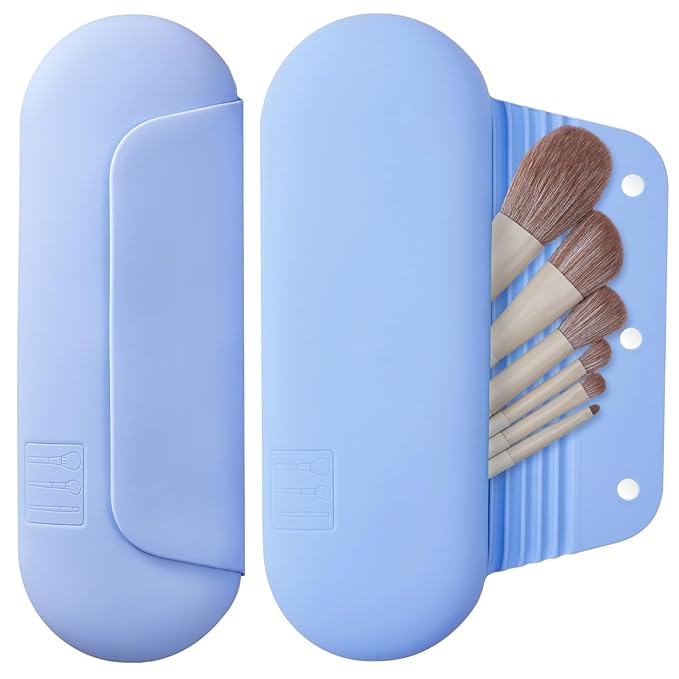 Silicone makeup brush holder travel