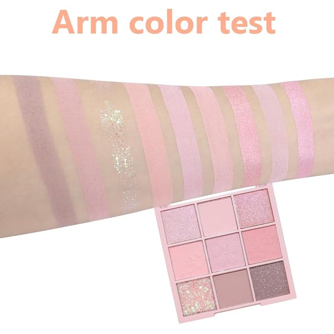 Light Pink Eyeshadow Palette,Neutral Nude Powder Eye Shadow for Older Women,Highly Pigmented Natural Long Lasting Naturing-Looking Pink Makeup Palette,Talc,Paraben Vegan & Cruelty Free