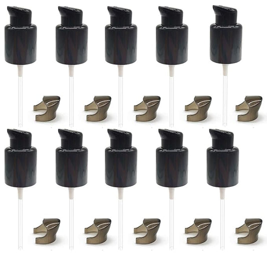TIHOOD 10PCS Replacement Foundation Pump Black Plastic Cosmetic Replacement Tool