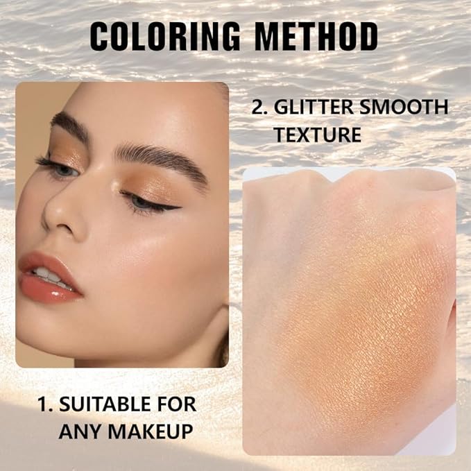 Kaely Pressed Single Eyeshadow Makeup, Golden Shimmer Highly Pigmented Monochrome Eye Shadow Palette, Waterproof Neutral Powde Mini Eyeshadow, sombras para ojos, Lightweight Blendable, 06