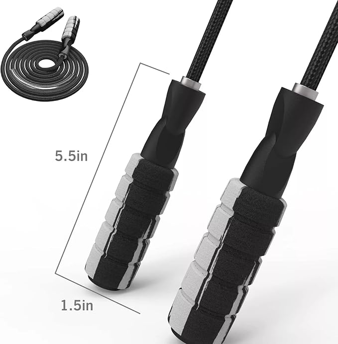 FITMYFAVO Jump Rope Cotton Adjustable Skipping Weighted jumprope