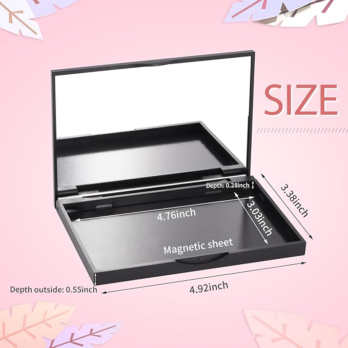 5 Pack Magnetic Makeup Palette with Mirror, Empty