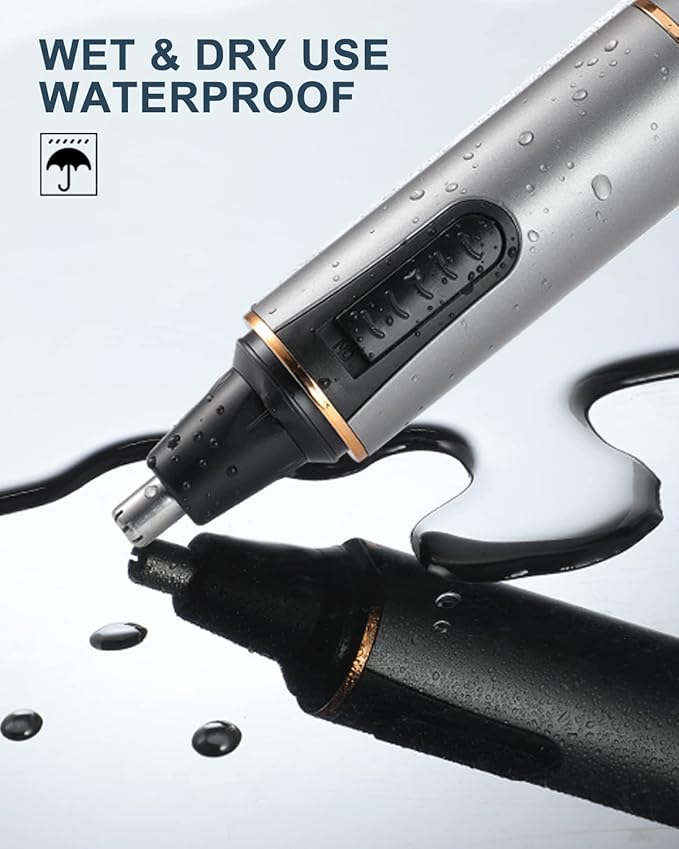 AREYZIN Nose Hair Trimmer for Men 2024 Professional Painless Rechargeable Nose Trimmer for Men and Women, Eyebrow Facial Hair Trimmer, Powerful Motor, IPX7 Waterproof, Dual Edge Blades