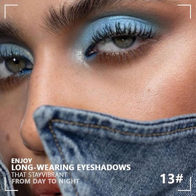 Kaely Powder Eyeshadow Quad, Blue Taupe Matte Glitter Eyeshadow Palette Makeup, Neutral Eye Shadow Palette for Older Women Pigmented Waterproof, sombras para ojos, Blendable, Cruelty-free, 13