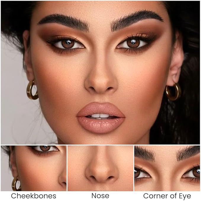 Kaely 2Pcs Cream Bronzer Highlighter Stick,Face Shaping Contouring Shades Makeup,16+17