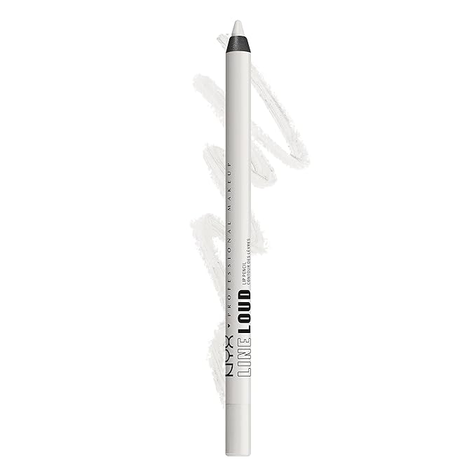 NYX PROFESSIONAL MAKEUP Line Loud Lip Liner, Longwear and Pigmented Lip Pencil with Jojoba Oil & Vitamin E - Gimme Drama (White)