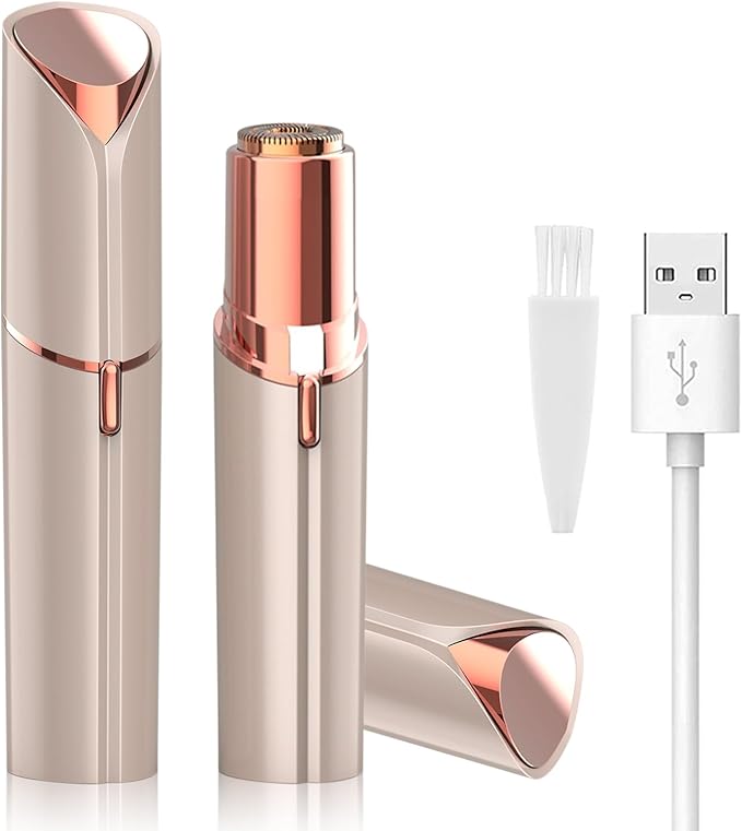 Facial Hair Remover for Women - Removal Shaver for Women - USB Rechargeable Lady Face Razor Trimmer for Face Lips Chin Peach Fuzz Arms Legs and Bikini Line