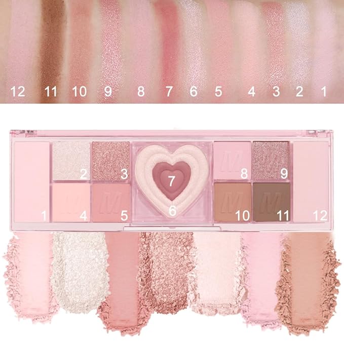 12 Colors Nude Natural Pink Matte Shimmer Eyeshadow