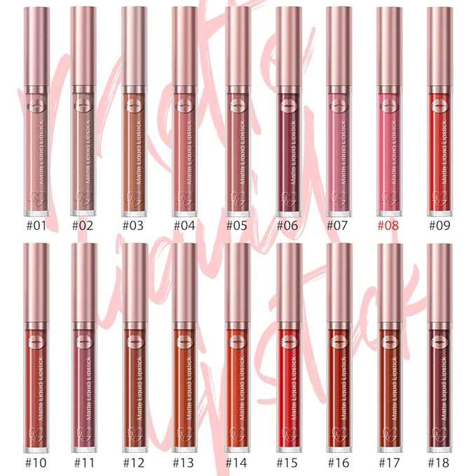 Matte Liquid Lipstick,Dark Purple Liquid Lip Stains, Long Lasting Waterproof Lip Gloss Makeup, Velvet Non-Stick Cup Lips Stain X-08#