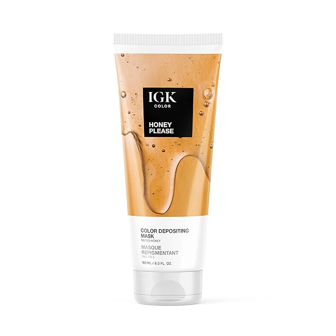 IGK Hair Gloss Toner & Color Depositing Mask | Honey Blonde Semi-Permanent | Vegan + Cruelty Free | Honey Please
