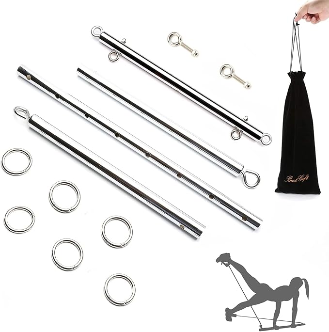 2pcs Silver Pilates Spreader Bar Kit Sports Aid