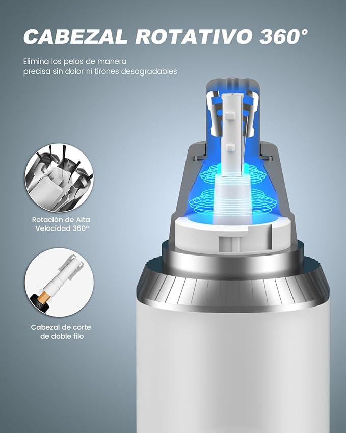 Ear & Nose Hair Trimmer with LED Display for Men Women,Painless USB Rechargeable Eyebrow & Facial & Nose Hair Trimmer Clipper,Professional IPX7 Waterproof Dual Edge Blades 12500 RPM