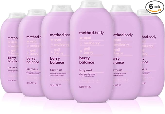 Method Body Wash, Berry Balance, Paraben and Phthalate Free, 18 oz (Pack of 6)
