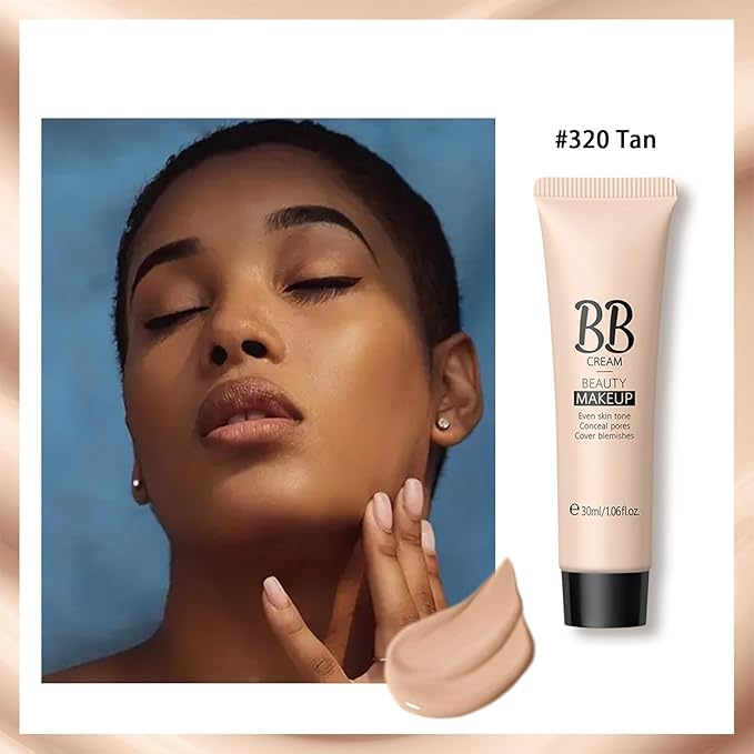 KWOLYKIM 2PCS Hydrating Makeup BB Cream, Tinted Moisturizer All Skin(Tan)