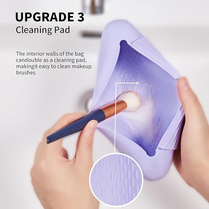 Silicone makeup brush holder travel