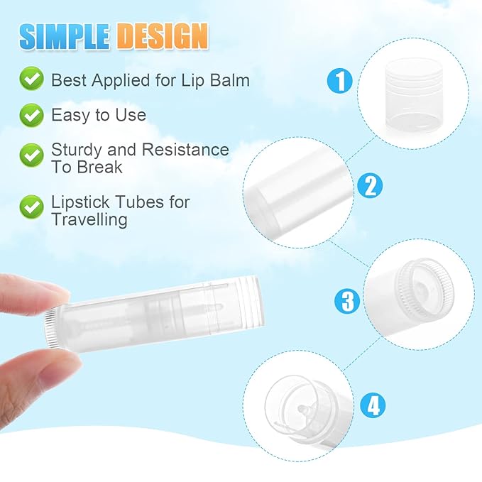 50 Pcs 5. Twist-up Lip Balm Tubes,Empty Plastic Lip 5g