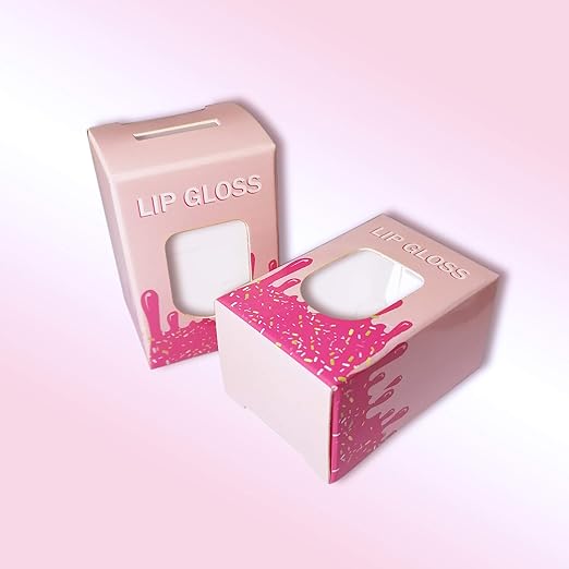 15 Pack Ice-cream Lip Gloss Tube Boxes Packaging, Pink Lip Gloss Boxes for 2.68x1.62 Inch Ice Cream Shaped Empty Lipgloss Tubes, Pink Ice Cream LipGloss Bottle Packaging (Not include tubes)
