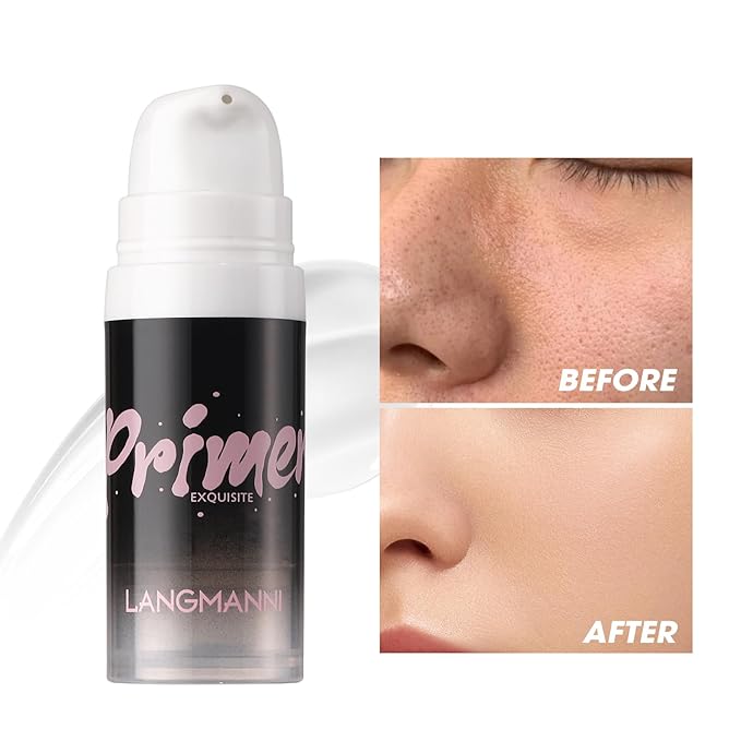 LANGMANNI Matte Grip Face Primer, Transparent Skin Perfecting Oz, 1)