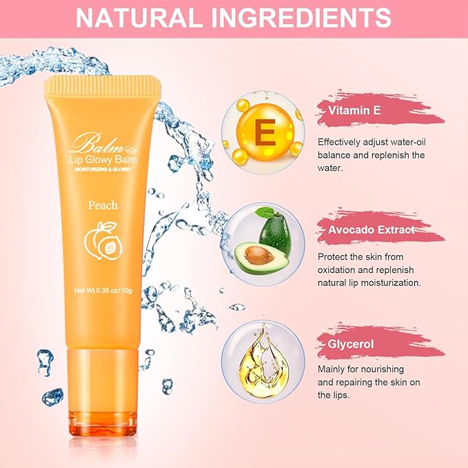 GECOMO Lip Glowy Balm, Moisturizing Lip 0.35oz