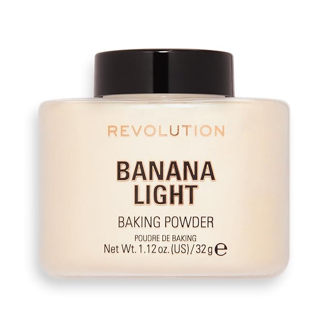 Revolution Beauty, Loose Baking Powder, Makeup Setting Powder, Banana Light, 1.13 Oz