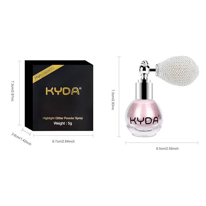 KYDA Highlighter Powder Spray, Glitter High Gloss Spray