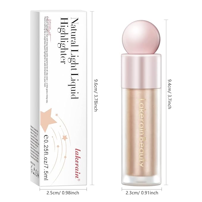 Liquid Highlighter Makeup, Natural Silky Shimmer Finish Face 1 Pack