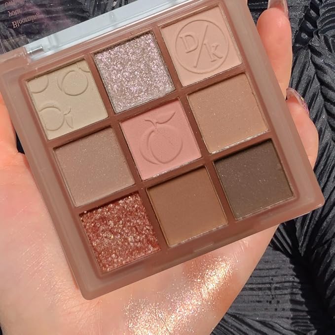 Eyeshadow Palette Makeup- 9 Colors Rose Gold Dark Brown Colorful Eyeshadow Palette Matte Shimmer Korean Natural Eye Shadow palettes Highly Pigmented Naturing-Looking Long Lasting (14#)