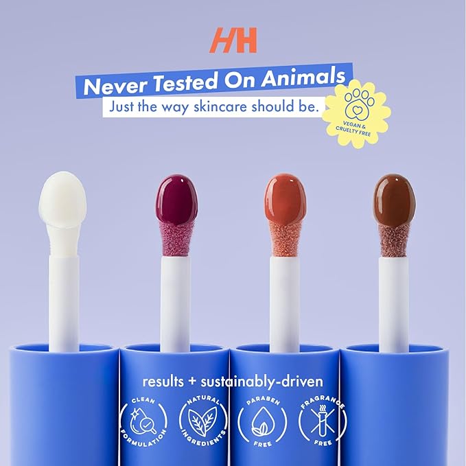 Handmade Heroes 100% Natural Vegan Lip Oil with Squalane Non-Sticky Lip Gloss Moisturizing, Shiny, Nourishing Korean Lip Gloss - Pack of 3