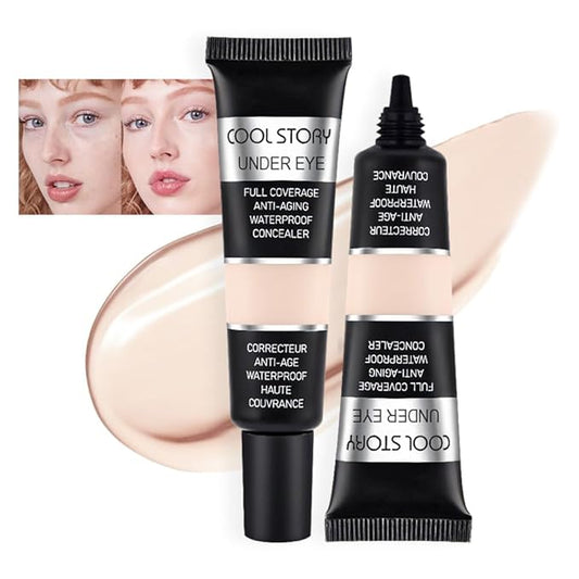 Kaely 2Pcs under Eye Concealer Full Coverage,Waterproof Concealer