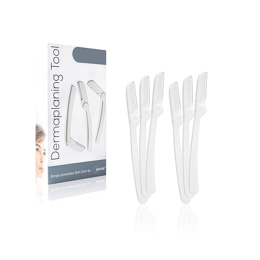 Dermaplaning Tool (6 Count) – Easy to Use Dermaplane Razor for Face – Facial Hair Removal for Women – Blade for Eyebrows and Peach Fuzz – Face Shavers for Women Help Exfoliate and Smooth the Skin